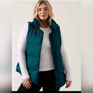 Athleta Downtown Down Filled Blue Puffer Vest